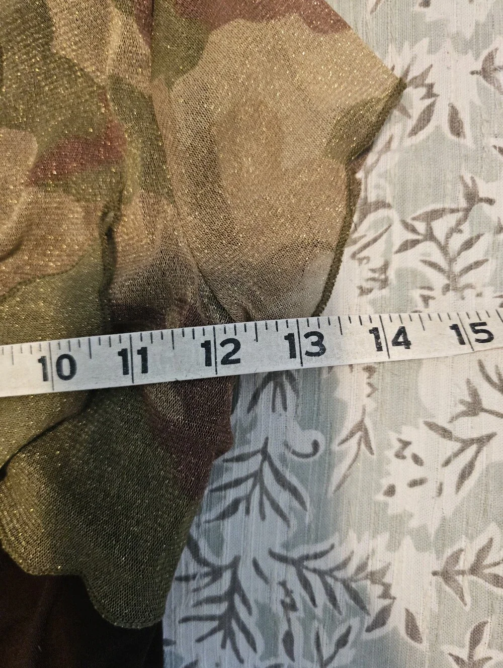 Byer Girl Size 14 Brown Camo Tie Front Dress Y2K Ruffle Hem Short Sleeve